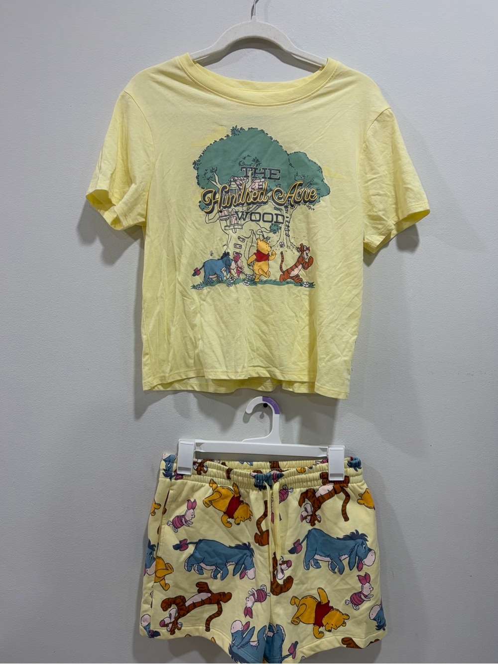Disney Yellow Winnie-the-Pooh Hundred Acre Wood Pajama Set